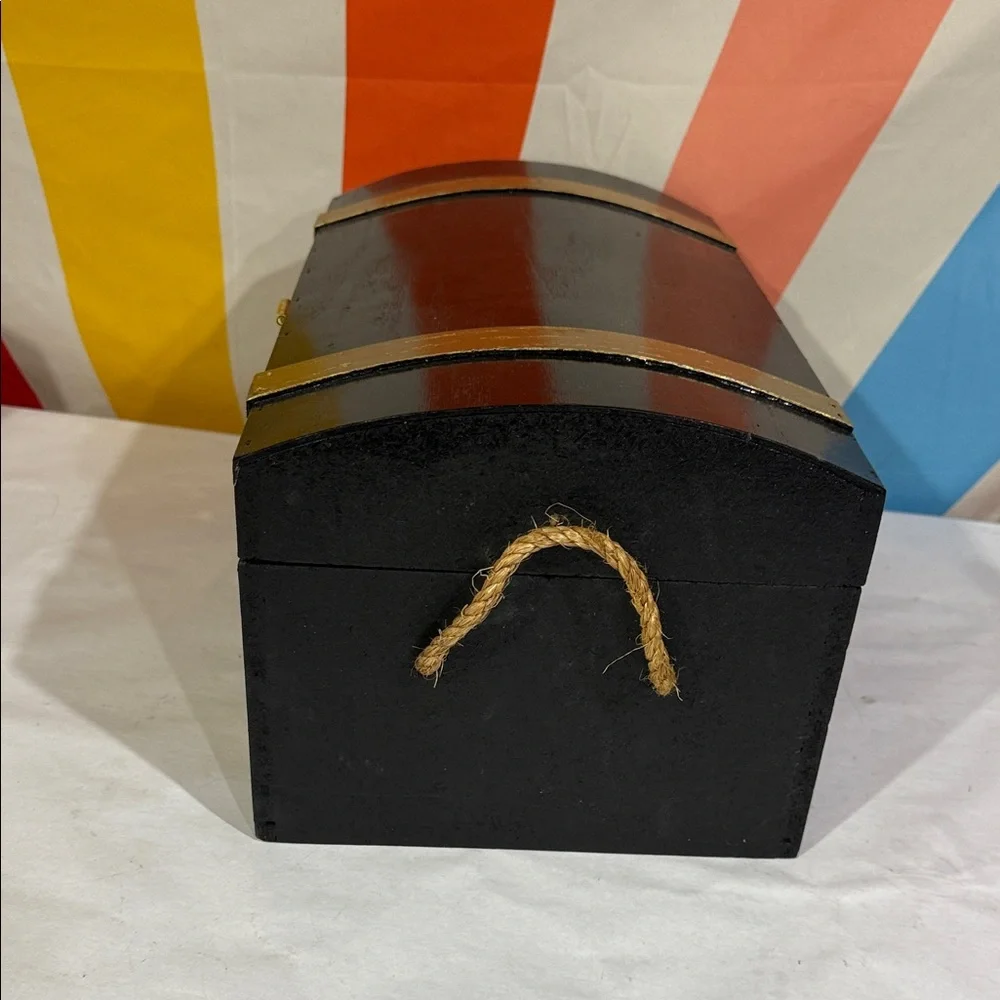 Black and Gold Decorative Storage Chest - Home Organizer